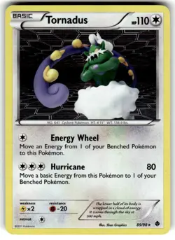 Pokemon TORNADUS 89/98 HOLO RARE NM 2011 Pokemon Card Nintendo - Image 1