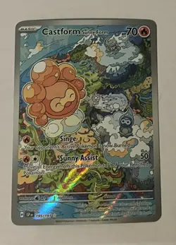 Castform Sunny Form 195/191 Illustration Rare Surging Sparks Pokemon Card - NM - Image 1