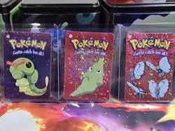 Pokemon Nintendo Vending Prism Holo Vintage Sticker CATERPIE METAPOD BUTTERFREE - Image 1
