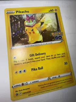 Pikachu Holo SWSH234 Pokemon Sword and Shield Promo With Swirl - Image 3