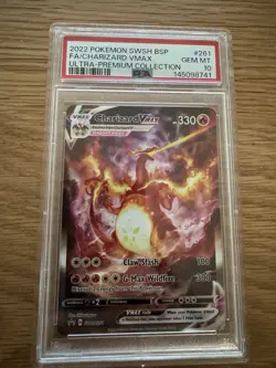 2022 POKEMON SWSH BLACK STAR PROMO #261 FULL ART/CHARIZARD VMAX PSA 10 - Image 1