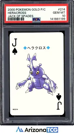Pokemon 2000 Heracross 214 Jack Of Spades Gold Playing Card Japanese PSA 10 - Image 1