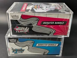 2x Pokemon SV10.5 Black Bolt White Flare Sealed Booster Bundle Display W/Acrylic - Image 4