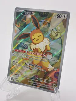 Pokemon Eevee 173 Scarlet & Violet Promo Holo Boosted Evolution Reckless Charge - Image 2