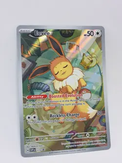 Pokemon Eevee 173 Scarlet & Violet Promo Holo Boosted Evolution Reckless Charge - Image 3