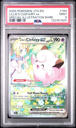 2025 POKEMON JTG EN-JOURNEY TOGETHER #184 LILLIE'S CLEFAIRY EX PSA 9 - Image 1