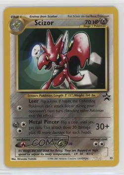 Scizor Pokemon WOTC Black Star Promo #33 1999 - Image 1