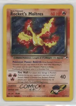 Rocket's Moltres Holo Pokemon Gym Heroes #12 2000 - Image 1