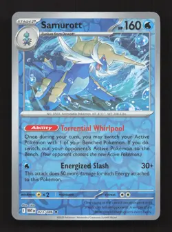Samurott 023/086 Holo Rare White Flare Pokemon Reverse Holo Near Mint - Image 1