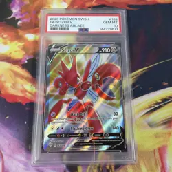 PSA 10 SCIZOR V 183 DARKNESS ABLAZE SWORD & SHIELD POKEMON GEM MINT - Image 1