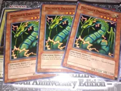 Yugioh! Thunder Dragon RP01-EN040 (2020 Date Reprint) NM Unlimited PLAY SET - Image 1