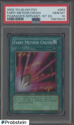 2002 Yu-Gi-Oh! PSV Pharaoh's Servant 1st Edition #063 Fairy Meteor Crush PSA 10 - Image 1