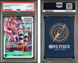 2025 ONE PIECE JAPANESE OP14-THE AZURE SEA'S SEVEN #033 PERONA BANDAI PSA10 - Image 3