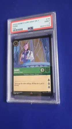 2023 Disney Lorcana EN 1 Foil Hans Scheming Prince #78 First Chapter PSA 9 - Image 1