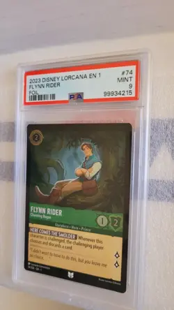 2023 DISNEY LORCANA EN 1 FOIL THE FIRST CHAPTER FLYNN RIDER CHARMING ROGUE PSA 9 - Image 1