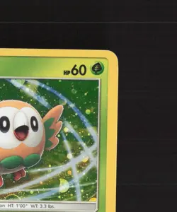 Rowlet SM22 Sun & Moon Black Star Promo Cosmos Holo Pokemon Card MP - Image 4