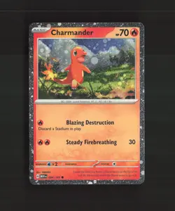 Charmander 004/165 Scarlet & Violet Promo Cosmos Holo SWIRL Pokemon Card NM - Image 1