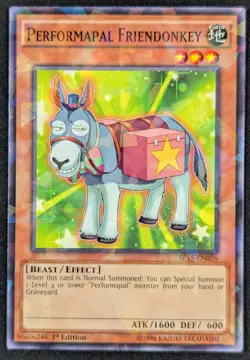 Friendonkey 1996 1st Edition Shatterfoil Rare Yugioh Card SP15-EN026 NM - Image 1