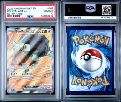 2025 POKEMON WHT EN-WHITE FLARE ULTRA RARE #162 BOUFFALANT EX PSA 10 - Image 3