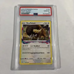 2022 POKEMON SWORD & SHIELD LOST ORIGIN #148 BOUFFALANT PSA 10 Pop 2 - Image 1