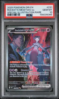 Pokemon Team Rocket's Mewtwo ex Destined Rivals SIR #231 PSA 10 Gem Mint - Image 1