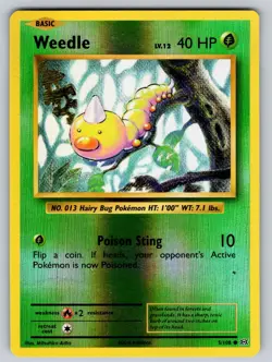 Weedle 5/108 Reverse Holo Common Evolutions Pokemon Lightly Played - Image 1