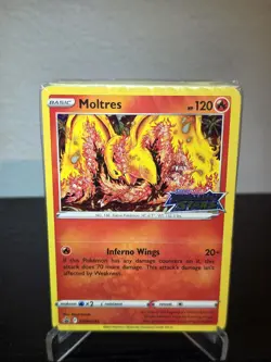Pokemon TCG Moltres Brilliant Stars Prerelease Stamp SWSH185 Sealed Deck - Image 1