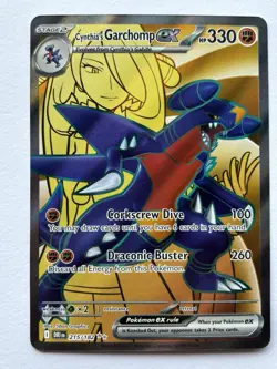 2025 Pokemon Destined Rivals Cynthia’s Garchomp Ex 215/182 Ultra Rare - Image 1