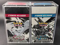 2x Pokemon Black Bolt White Flare Sealed Booster Bundle Display Case W/Acrylic - Image 1
