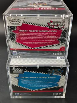 2x Pokemon Black Bolt White Flare Sealed Booster Bundle Display Case W/Acrylic - Image 3