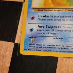Vintage Base Set Pokemon Psyduck 53/62 Common Fossil Set 50 HP 1999 - Image 3