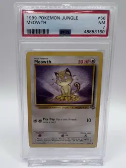1999 Pokemon Jungle - Meowth #56 PSA 7 - Image 1