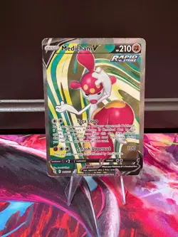 Medicham V 185/203 - Pokemon TCG SWSH07: Evolving Skies Full Art Ultra Rare DMG - Image 1