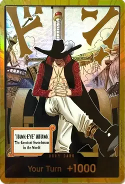 One Piece English - Don!! Card - Dracule Mihawk Gold DON - OP14- NM - Image 1
