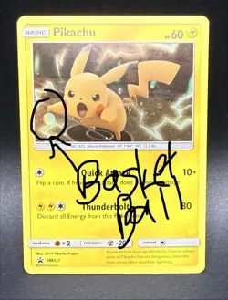 Pikachu SM227 Sun & Moon Black Star Promo Holo Pikachu Basketball Holo SEE CARD! - Image 2