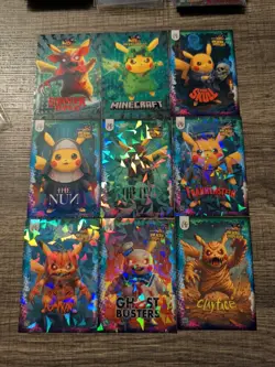 Pokemon Pikachu Cosplay FE Holiday Box Hits. Non Tcg Fan Art Cards. Lot# (7) - Image 1