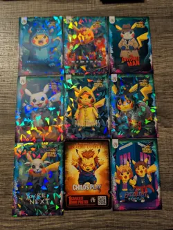 Pokemon Pikachu Cosplay FE Holiday Box Hits. Non Tcg Fan Art Cards. Lot# (5) - Image 1