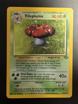 Pokemon Vileplume Jungle Set Holo Rare 15/64 Unlimited Holofoil Pokemon Card TCG - Image 2