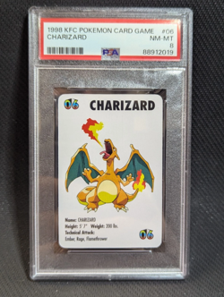 PSA 8 Charizard #06 Pokemon Trading Card Game Mini KFC 1998 MINT - Image 1