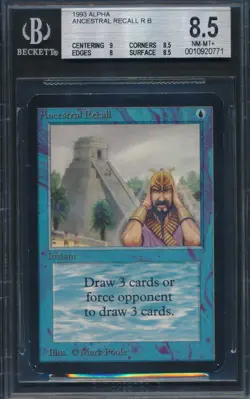 BGS 8.5 ANCESTRAL RECALL 1993 MTG MAGIC THE GATHERING ALPHA LIMITED RARE NM-MINT - Image 1