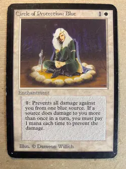 MTG 1x Circle of Protection: Blue ALPHA OLD SCHOOL Magic the Gathering x1 MP - Image 1