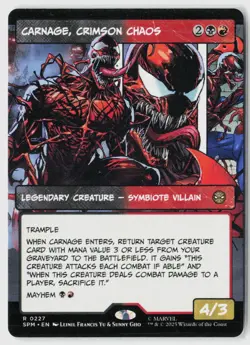 Carnage, Crimson Chaos (Borderless) #227 (NM) Spider-Man SPM Magic MTG - Image 1