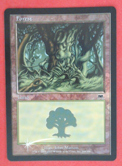 MTG Bling - Foil Old Border Retro Basic Land - Forest (348) - Onslaught -i107 - Image 1
