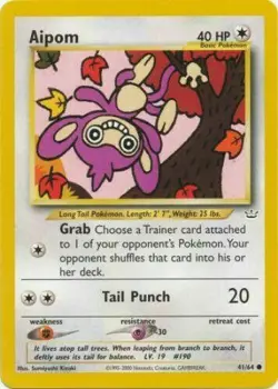 Aipom 41/64 Neo Revelation Pokemon Card - NM - Image 1