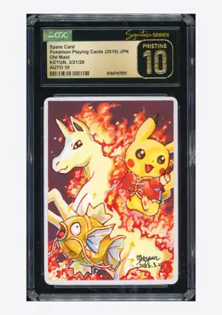 Pokemon CGC 10 PRISTINE AUTO 10 Spare Card Pikachu KEYUN 2019 Old Maid Japanese - Image 1