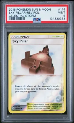 2018 POKEMON SUN & MOON CELESTIAL STORM #144 SKY PILLAR-REVERSE FOIL PSA 9 - Image 1
