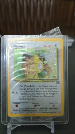 1999 Pokemon TCG Meowth 10/53 WOTC Promo Holographic rare card still sealed - Image 1