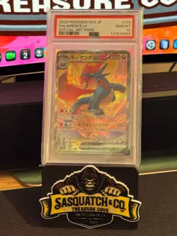 Pokemon TCG PSA 10 Salamence ex 129/100 SAR Battle Partners - Image 1