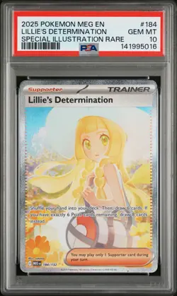 2025 POKEMON MEG EN LILLIE'S DETERMINATION SPECIAL ILLUSTRATION RARE PSA 10 - Image 1
