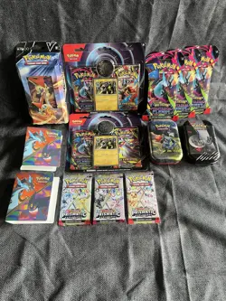 Pokemon Sealed Lot Of Packs Blisters Mini Tins Battle Deck And Mini Binders - Image 1